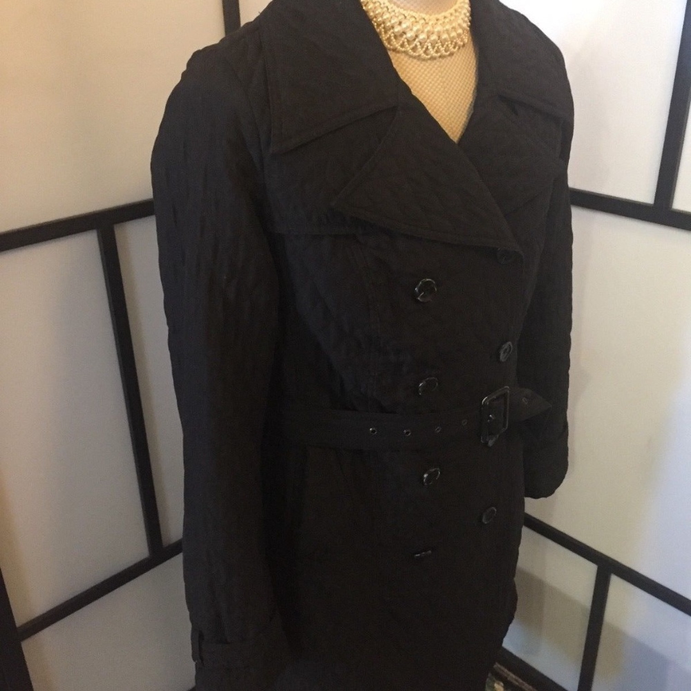 Merona* Diamond Quilted Coat Black Size Medium - Picture 4 of 8